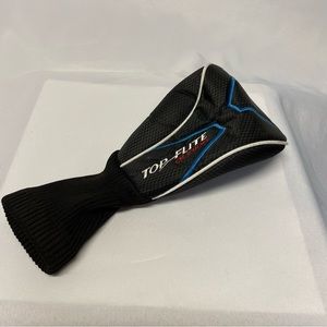Top Flight Junior Driver Head Cover Black and Blue and White Trim